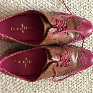 Cole Haan Two Tone Brown and Pink Oxfords